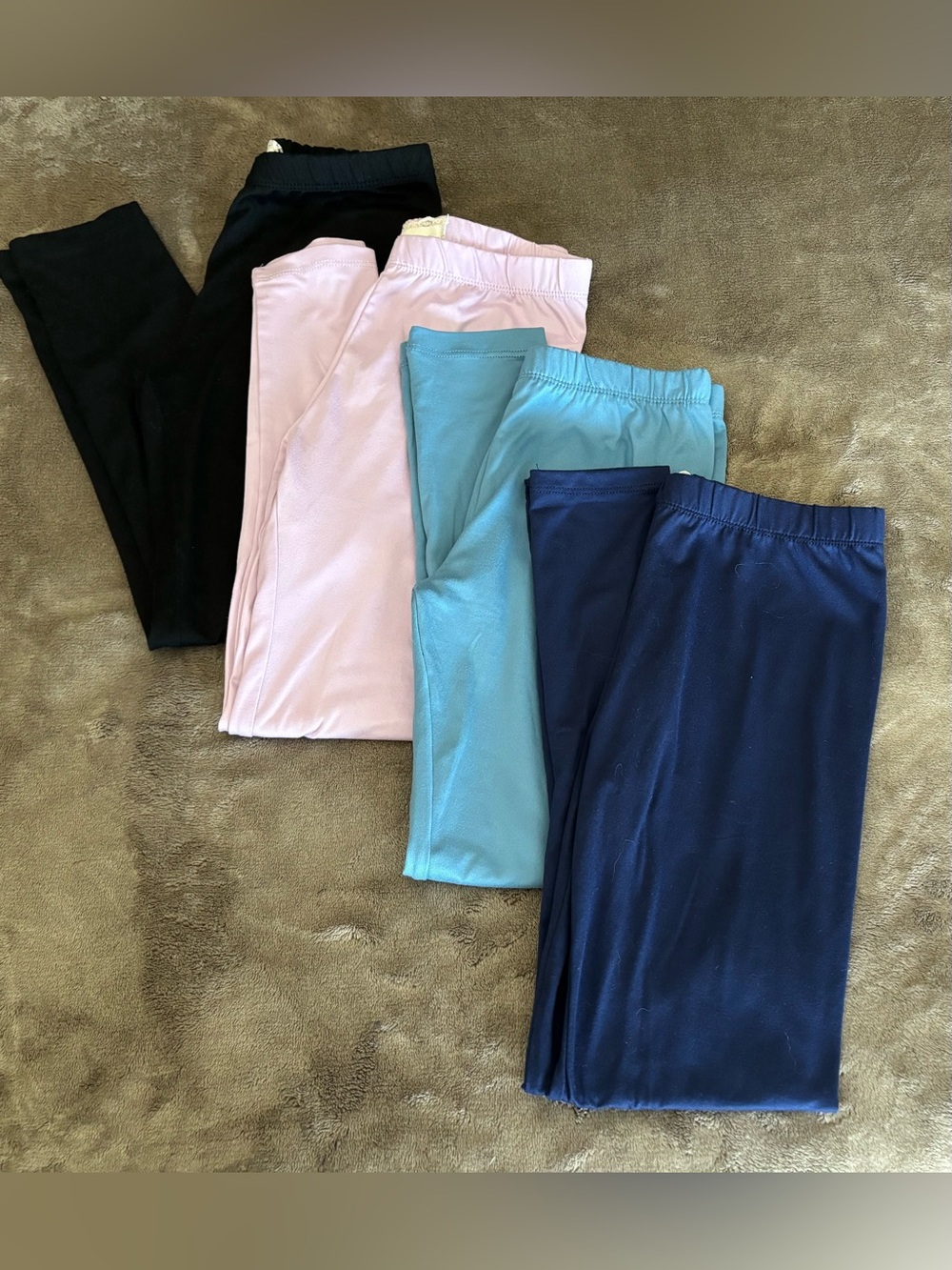 Elastic Waist Leggings - Black, Light Blue, Lavendar, Navy